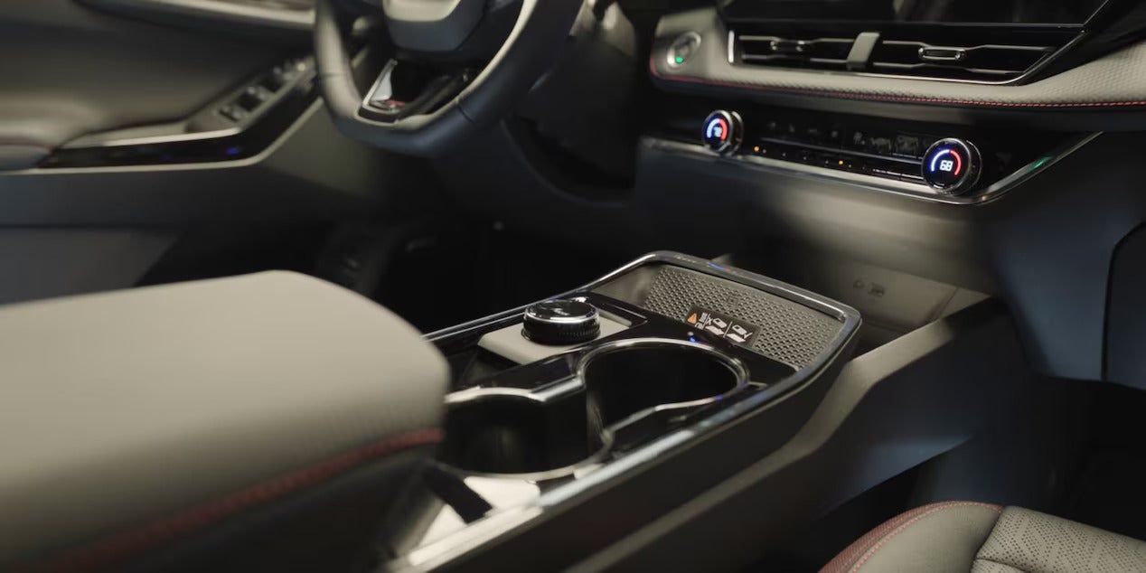 the center console of a new suv