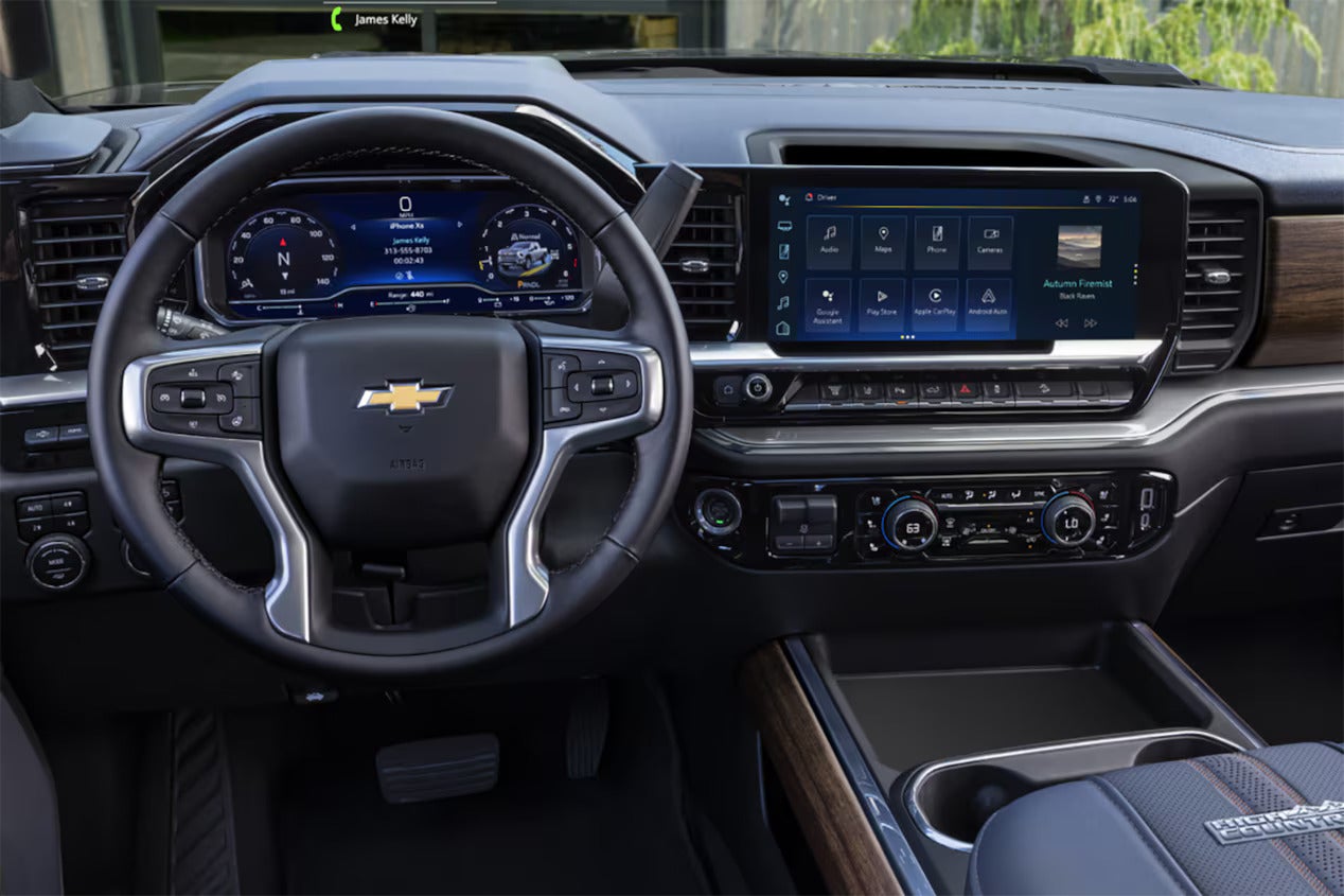the infotainment and digital display of a 2025 chevrolet silverado hd